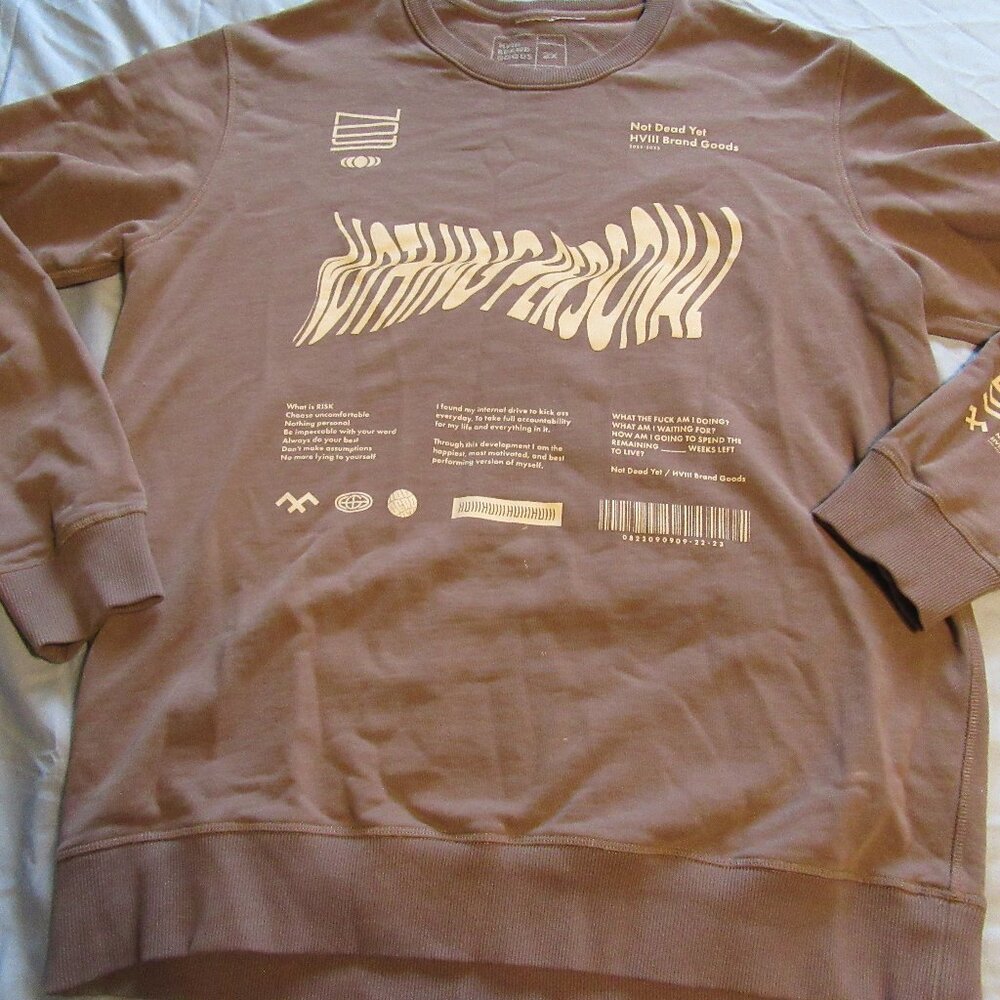 Mens HVIII Brand Goods Nothing Personal Sweater Sz 2XL